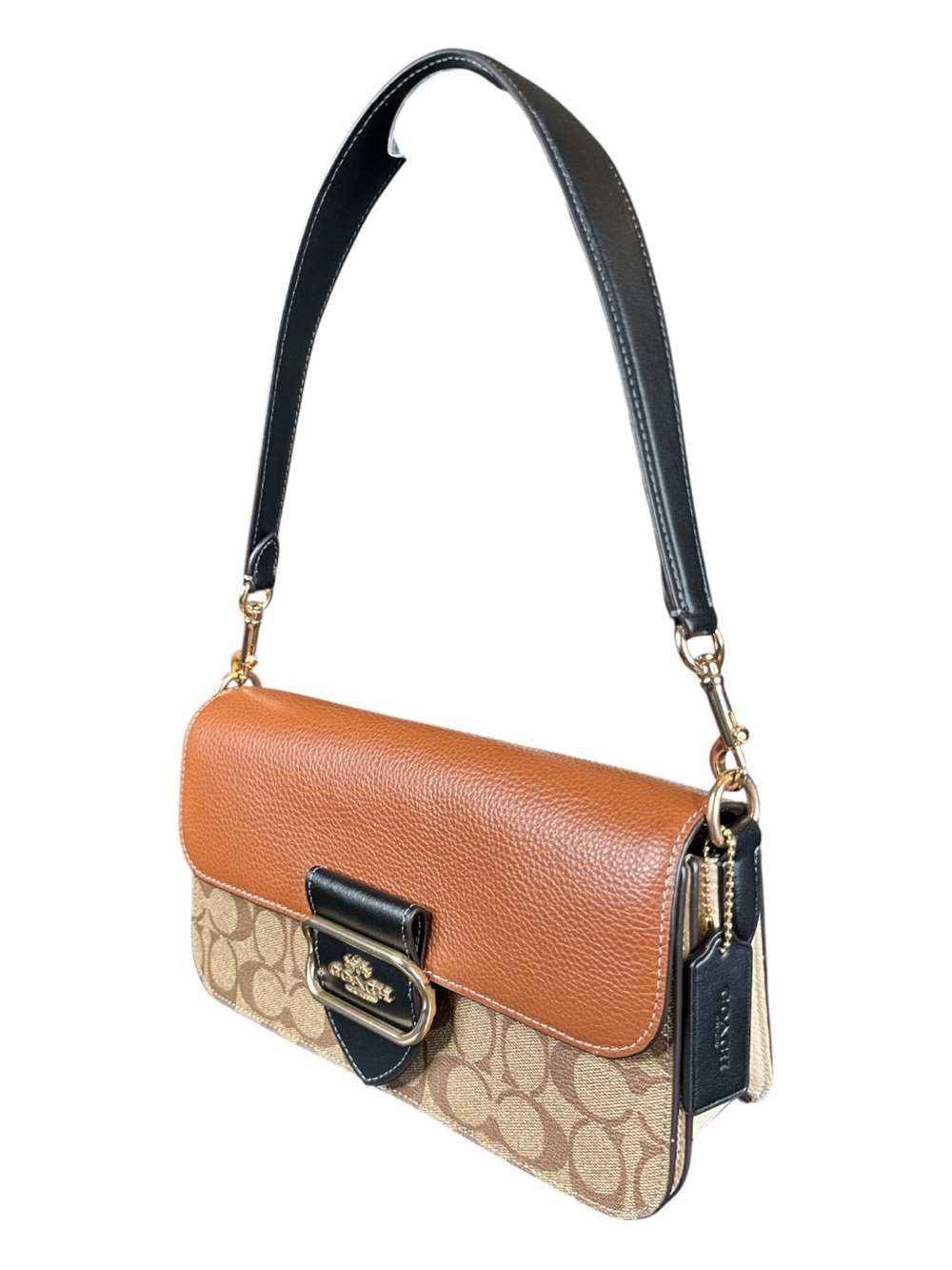 COACH Morgan Shoulder Bag in Colorblock Signature Canvas - Picture 3 of 11